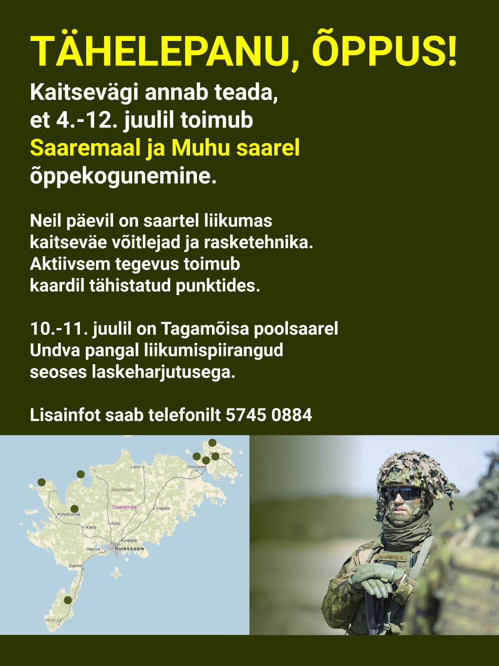 õppuse joonis ja info